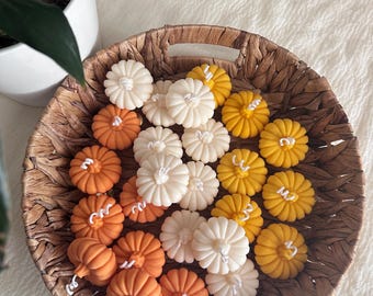 Handmade Mini Pumpkin Candles | Fall Table Decor, Thanksgiving Favors (2.17" W × 1.46" H)