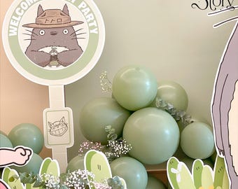 Totoro Welcome Sign Cutout: Ghibli Anime Birthday Party (Digital Download)