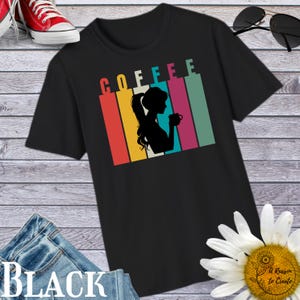 Coffee Lover&#39;s Unisex Softstyle T-Shirt - Vintage Coffee Silhouette Tee, Gift for Coffee Enthusiasts, Casual Wear, Fun Coffee Shirt