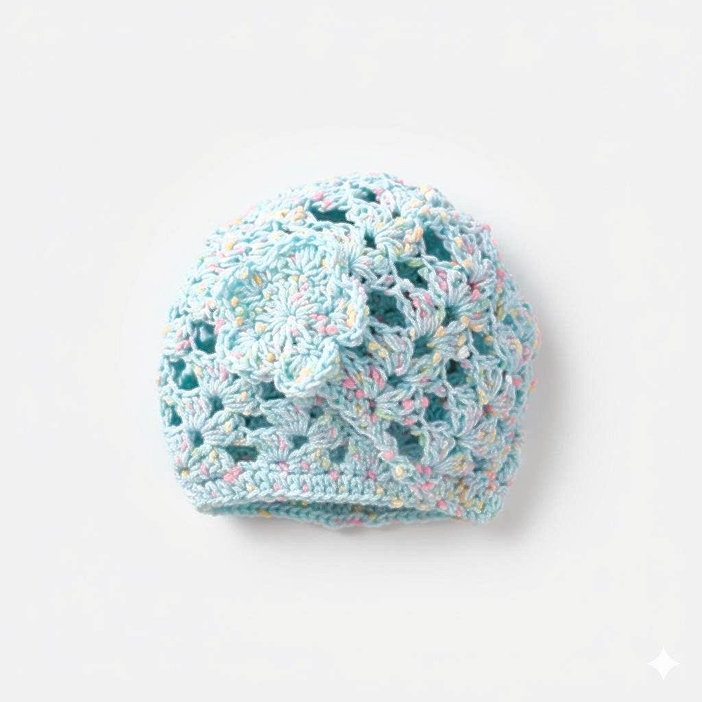 Shell Bay Hat Lacy Shells Baby Hat Crochet Pattern | Crochet Shell Stitch Baby Hat ...
