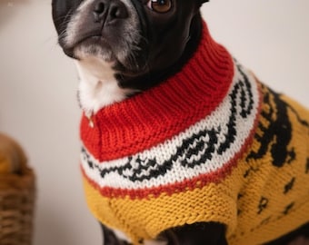 Dog Sweater Pattern | Knitted Dog Sweater PDF | Small Dog Winter Clothes | DIY Dog Clothes | Warm Dog Coat Digital Download