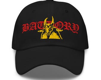 Bonnet pour papa brodé de chèvre jaune Bathory