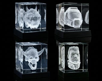 Gepersonaliseerde 3D-kristalgravure – RGB LED – Uniek cadeau gemaakt van uw afbeelding (gamer, foto, logo)