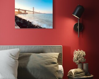 Golden Gate Bridge Sunset Seascape Print, San Francisco Coastal Home Decor (Digital Download)