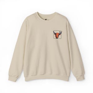 Embroidered Heavy Blend Sweatshirt -- Texas Longhorn -- Unisex Crewneck Sweater
