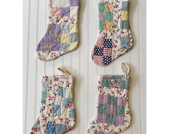 Vintage Neun Flicken Quilt Strümpfe