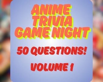Noche de juegos de trivia de anime: preguntas y respuestas imprimibles estilo pub, vol. 1