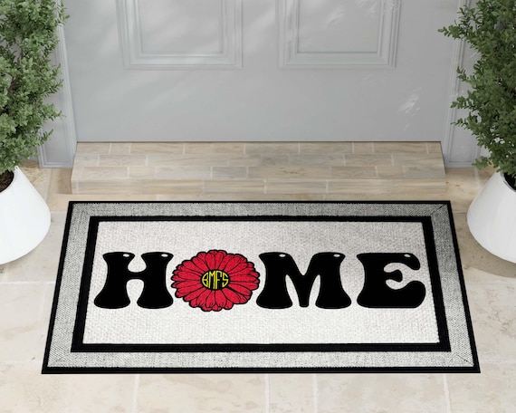 Welcome Mat | Red Daisy Inspired Doormat | Home BMFS | Made for Indoor or Outdoor Use