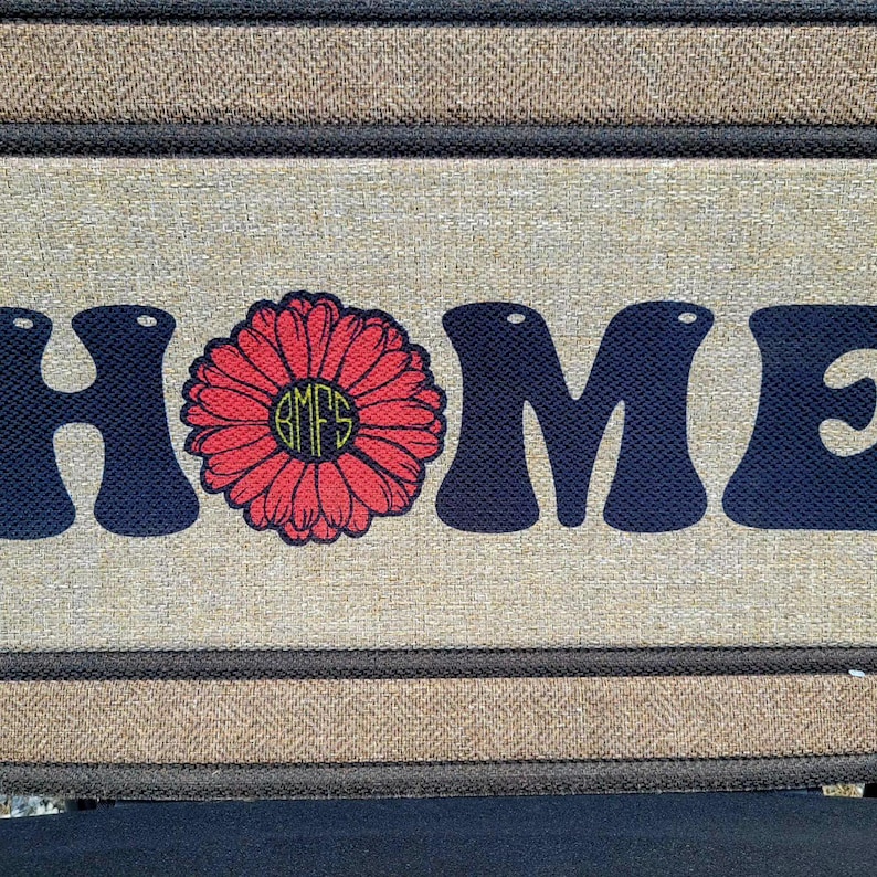 Welcome Mat | Red Daisy Inspired Doormat | Home BMFS | Made for Indoor or Outdoor Use afbeelding 3