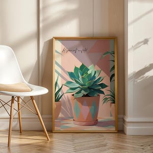 Potted Plant Printable Wall Art with Positive Quote | Botanical Digital Poster | Self-Love & Empowerment Decor for Women | bestseller