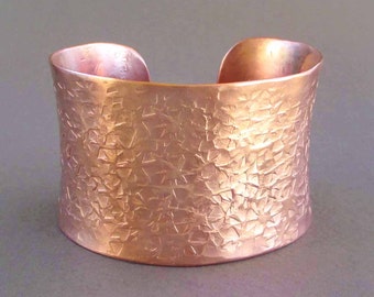 Copper Cuff Bracelet Contemporary 7th Anniversary Gift for Wife