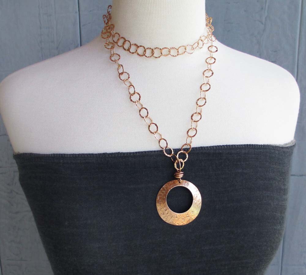 Bronze Anniversary Gift for Wife Long Bronze Necklace with Etsy