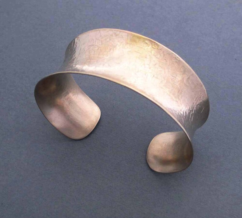 Hammered Bronze Cuff Bracelet Textured Metal Bangle Modern 8th Etsy