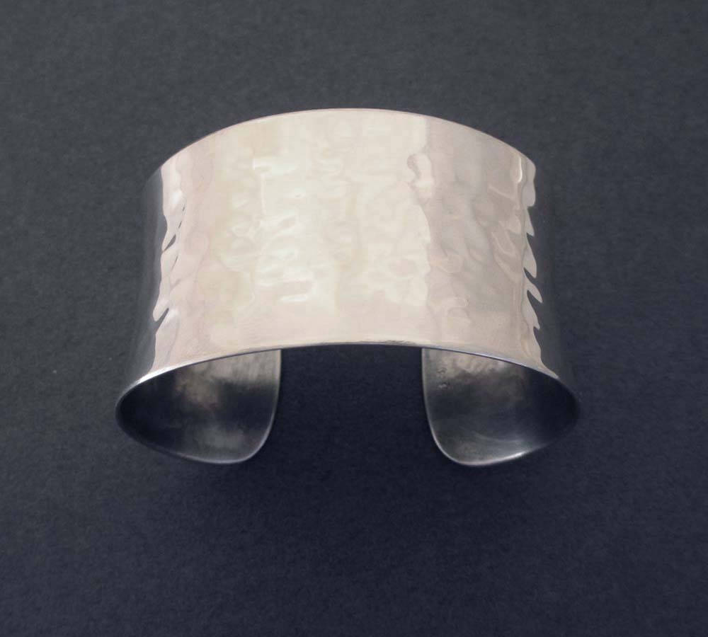 Hammered Sterling Silver Cuff Bracelet Modern Jewelry