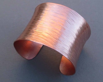 Hammered Copper Cuff Bracelet 7th Anniversary Gift for Wife
