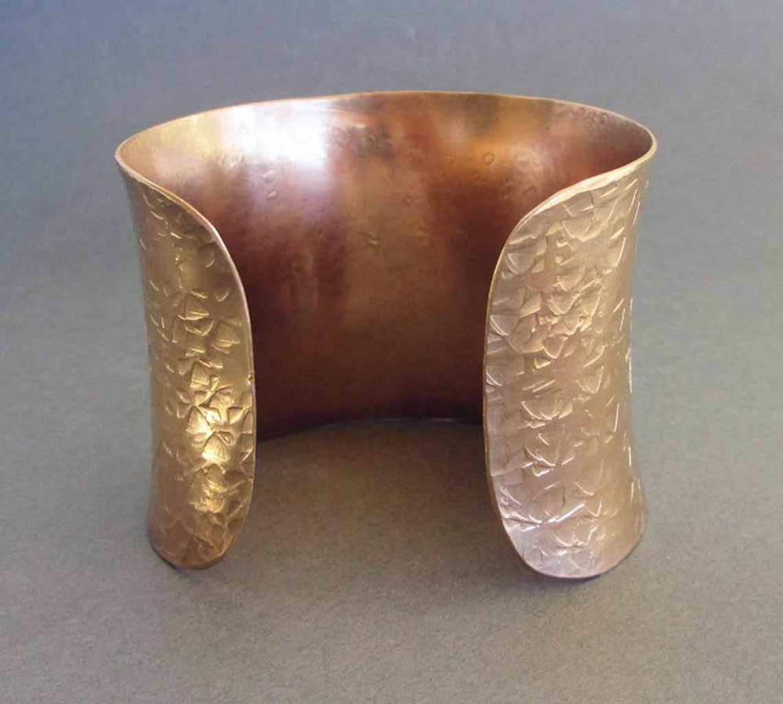 Bronze Anniversary Gift for Wife Hammered Bronze Cuff Bracelet Etsy