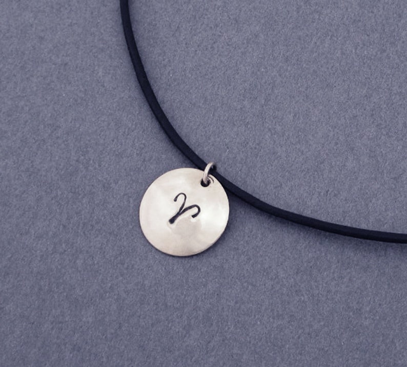 Sterling Silver Aries Pendant Necklace Zodiac Jewelry Black Image 0