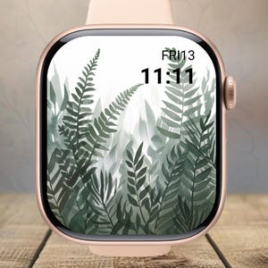 Sfondo con fiori ad acquerello per Apple Watch / Quadrante floreale / Download digitale con estetica delicata per Apple Watch
