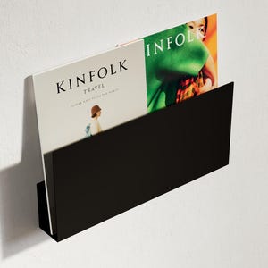 Magazine Wall Rack, Magazine Holder, Floating Shelf, Mail Holder, File Organizer, Book Shelf, Modern Metal Wall Shelf, Vinyl Record Storage