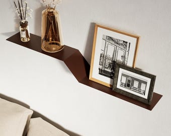 Estante flotante de pared de metal minimalista - Decoración moderna para el hogar
