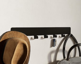 Minimalistische Wandhakenleiste aus Metall - Garderobenhalter, Garderobenhalter