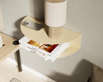 Mesita de noche flotante moderna de metal — Estante de pared minimalista para la mesita de noche