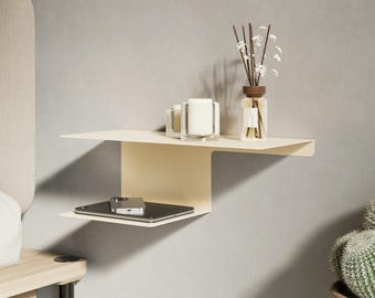 Metal Floating Nightstand Shelf: Modern Minimalist Bedside Organizer