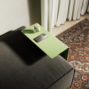 c shaped side table, sofa side table, metal end table, metal side table, c shaped end table, couch side table, living room table, compact side table, accent table, c table with storage, narrow side table, armrest side table, small side table,