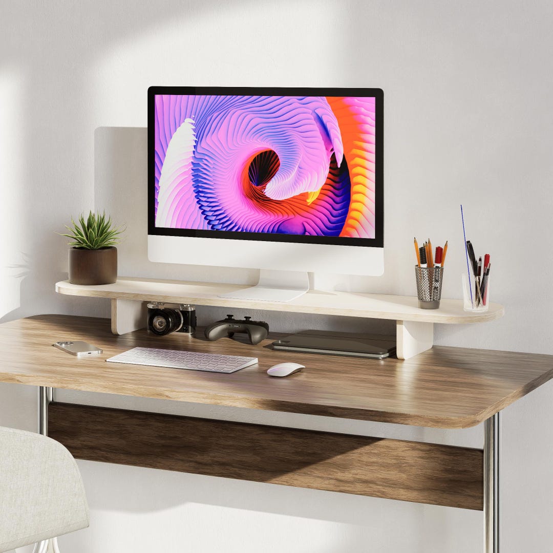 Handcrafted Computer Monitor Frame Modern Monitor Stand, Desk Organization, Monitor Riser, Desk Shelf ...