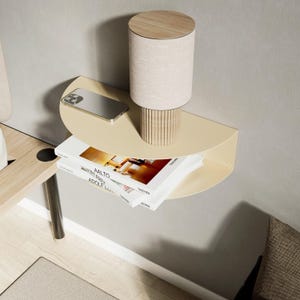 Modern metalen zwevend nachtkastje — Minimalistische wandplank voor nachtkastje