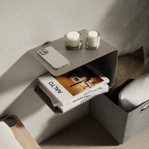 Floating Metal Nightstand: Minimalist Wall Shelf, Modern Bedside Organizer