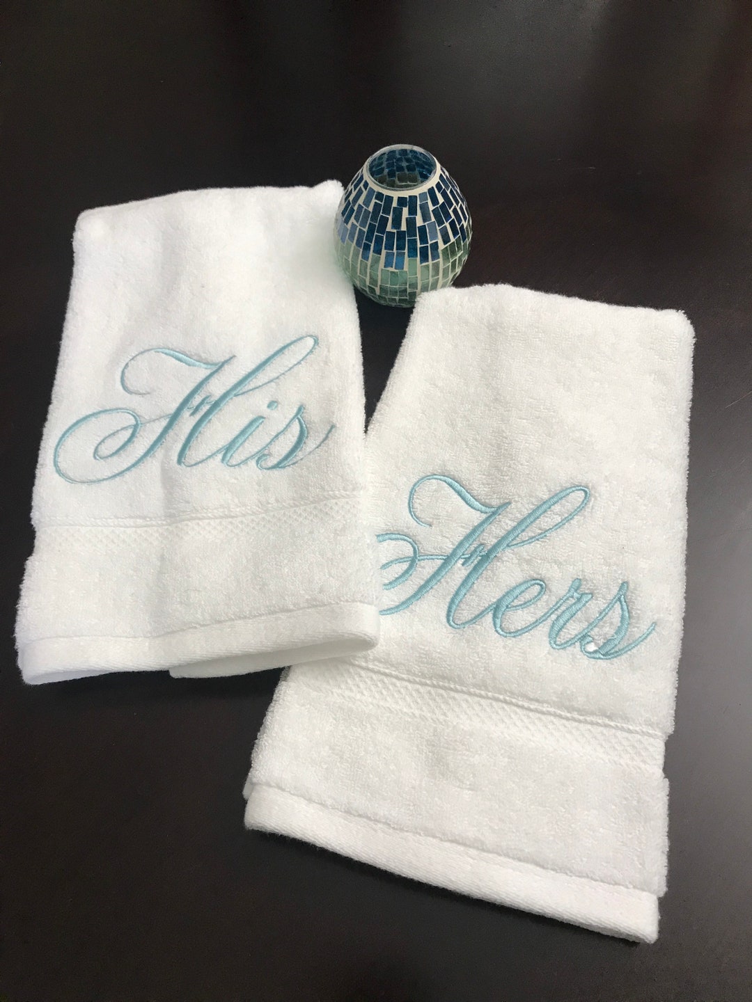 His and Hers Hand Towels Etsy