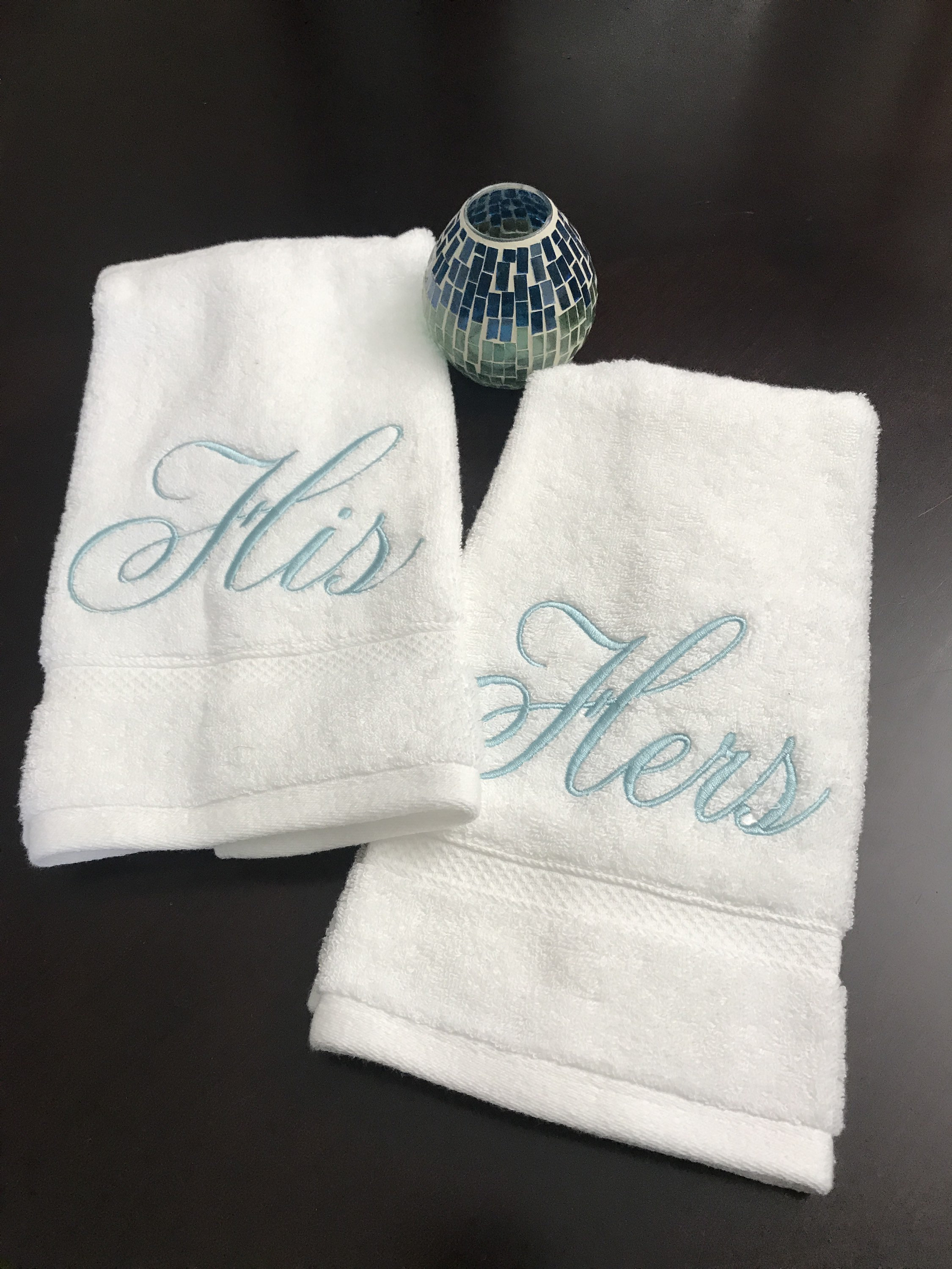 His and Hers Hand Towels Homs Etsy