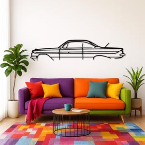 Imp*ala 1961 Classic Silhouette Metal Wall Art | Car Guy Gift | Car Decor | Gift For Car Lovers | Metal Car Wall Decor |Birthday Gifts