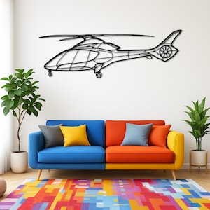 HX*50 Helicopter Silhouette Metal Wall Art | Birthday Gifts | Christmas Gifts | Wall Hangings | Aircraft Wall Decor