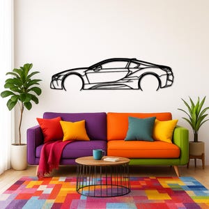 i*8 Detailed Silhouette Metal Wall Art | Car Guy Gift | Car Decor | Gift For Car Lovers | Metal Car Wall Decor | Birthday Gifts