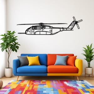 Siko*rsky CH-53K King Sta*llion Helicopter Silhouette Metal Wall Art | Birthday Gifts | Christmas Gifts | Wall Hangings |Aircraft Wall Decor