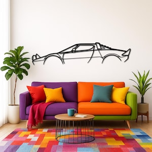 Stra*tos Classic Metal Silhouette Wall Art | Car Guy Gift | Car Decor | Gift For Car Lovers | Metal Car Wall Decor | Birthday Gifts