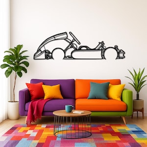 Jun*ior K*art Classic Silhouette Metal Wall Art | Car Guy Gift | Car Decor | Gift For Car Lovers | Metal Car Wall Decor |Birthday Gifts