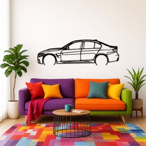 M*3 F80 Detailed Silhouette Metal Wall Art | Car Guy Gift | Car Decor | Gift For Car Lovers | Metal Car Wall Decor | Birthday Gifts