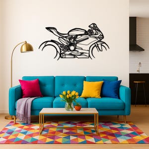 Pani*gale 1299 2016 Silhouette Metal Wall Art | Custom Motorcycle Metal Decor | Christmas Gifts | Motorcycle Garage Decor |Bike Rider Gift
