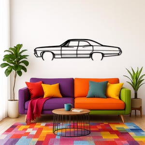 Imp*ala 1967 Detailed Silhouette Metal Wall Art | Car Guy Gift | Car Decor | Gift For Car Lovers | Metal Car Wall Decor |Birthday Gifts
