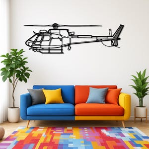 Air*bus H125E Helicopter Silhouette Metal Wall Art | Birthday Gifts | Christmas Gifts | Wall Hangings | Handmade Gift | Gift For Him