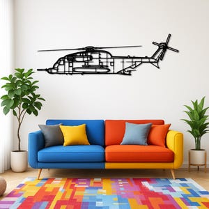 Siko*rsky MH-53 Silhouette Metal Wall Art | Birthday Gifts | Christmas Gifts | Wall Hangings | Aircraft Wall Decor