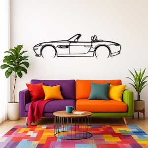 Z8 Detailed Silhouette Metal Wall Art | Car Guy Gift | Car Decor | Gift For Car Lovers | Metal Car Wall Decor | Birthday Gifts