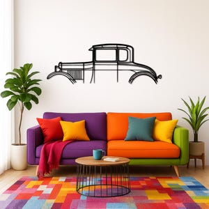 Model A Special Co*upe 1928 Classic Silhouette Metal Wall Art | Car Decor | Gift For Car Lovers | Metal Car Wall Decor | Birthday Gifts