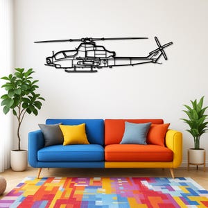 AH-1Z Vi*per Helicopter Silhouette Metal Wall Art | Birthday Gifts | Christmas Gifts | Wall Hangings | Handmade Gift | Gift For Him