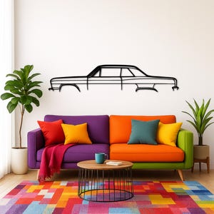 Che*velle Mali*bu 1964 Classic Silhouette Metal Wall Art | Car Guy Gift | Car Decor | Gift For Car Lovers | Metal Car Wall Decor | Gifts