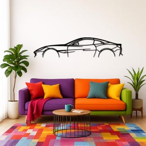 Porto*fino Classic Silhouette Metal Wall Art | Car Guy Gift | Car Decor | Gift Lovers | Metal Car Wall Decor | Birthday Gifts