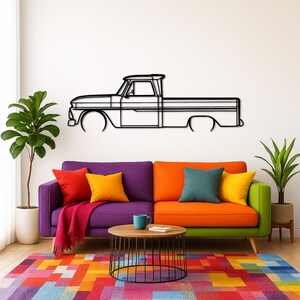 C10 1966 Detailed Silhouette Metal Wall Art | Car Guy Gift | Car Decor | Gift For Car Lovers | Metal Car Wall Decor | Birthday Gifts